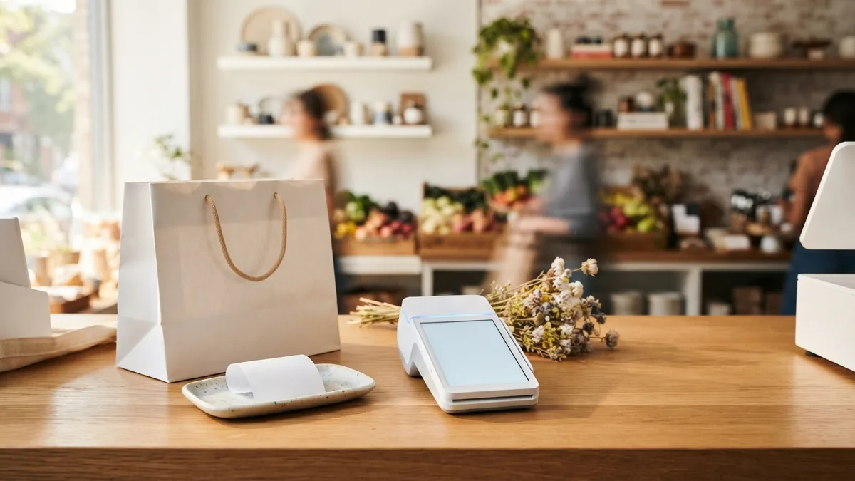 Fast checkout for small businesses Contactless checkout setup helping a small shop offer fast and easy payments