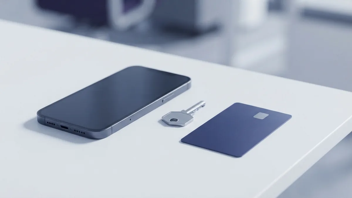 Device security for digital wallets Locked smartphone beside a payment card, representing digital wallet security safeguards