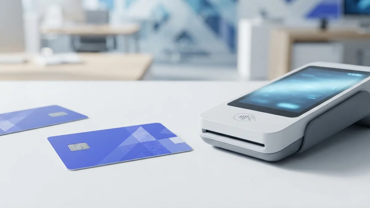 How a digital payment reaches checkout Contactless bank card and payment terminal illustrating a secure checkout