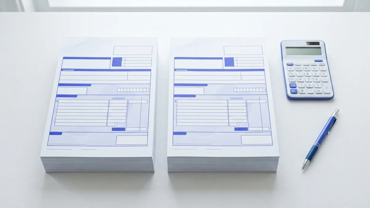 Bank code and account number basics Separate bank forms beside a calculator representing bank and account identifiers