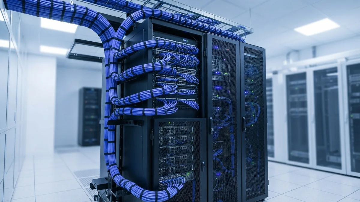 Security controls for card data Secure server rack representing controls that protect payment card data