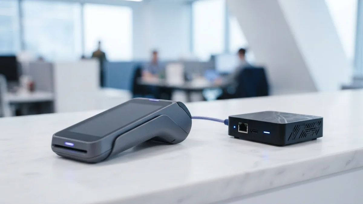 Modern payment equipment representing evolving card security standards
