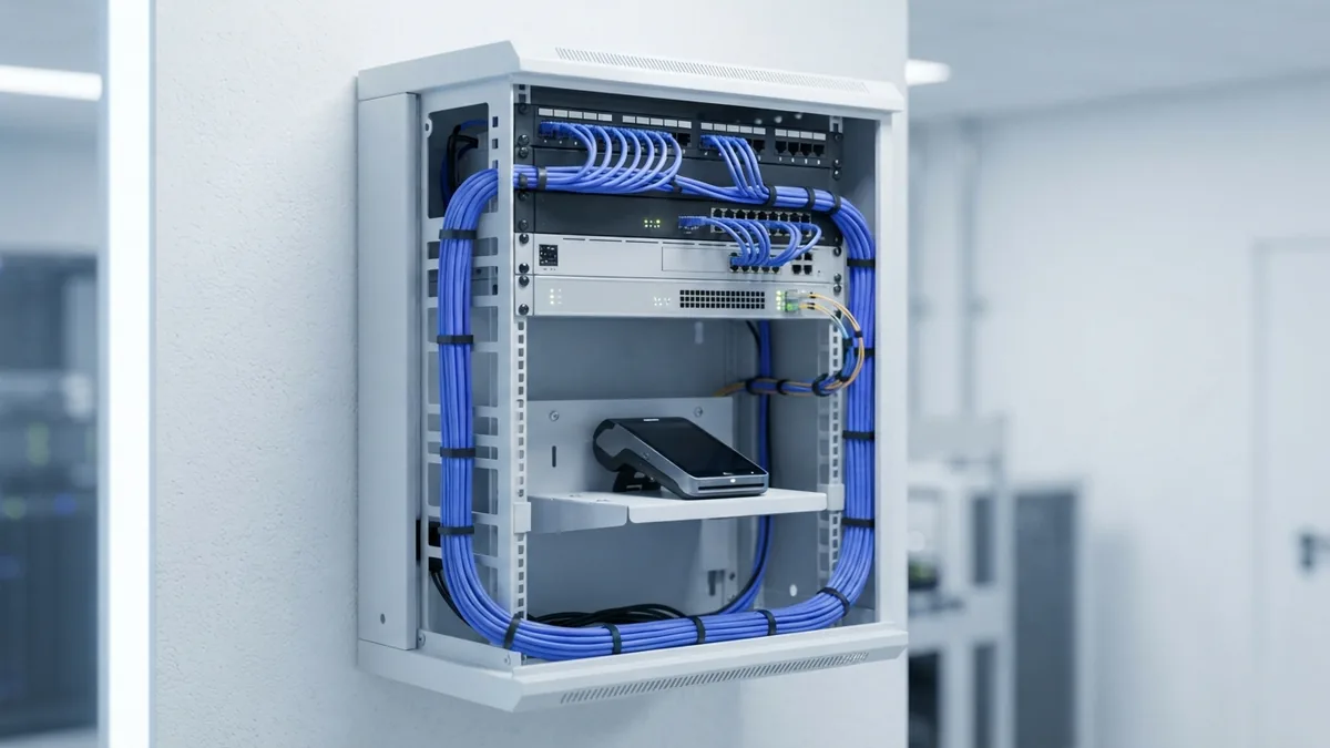 Secure systems and routine checks Neatly managed network equipment used to support secure card payment systems