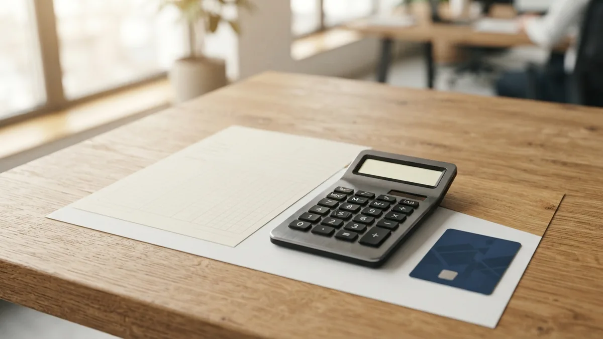 Preparing a bank transfer Payment details and banking tools arranged on a desk for an electronic bank transfer