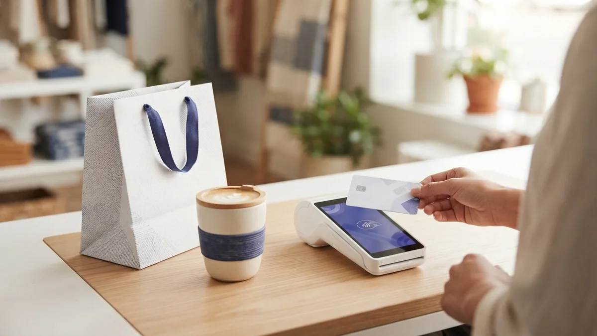 Fast everyday contactless checkout Quick everyday checkout with a contactless card and payment terminal
