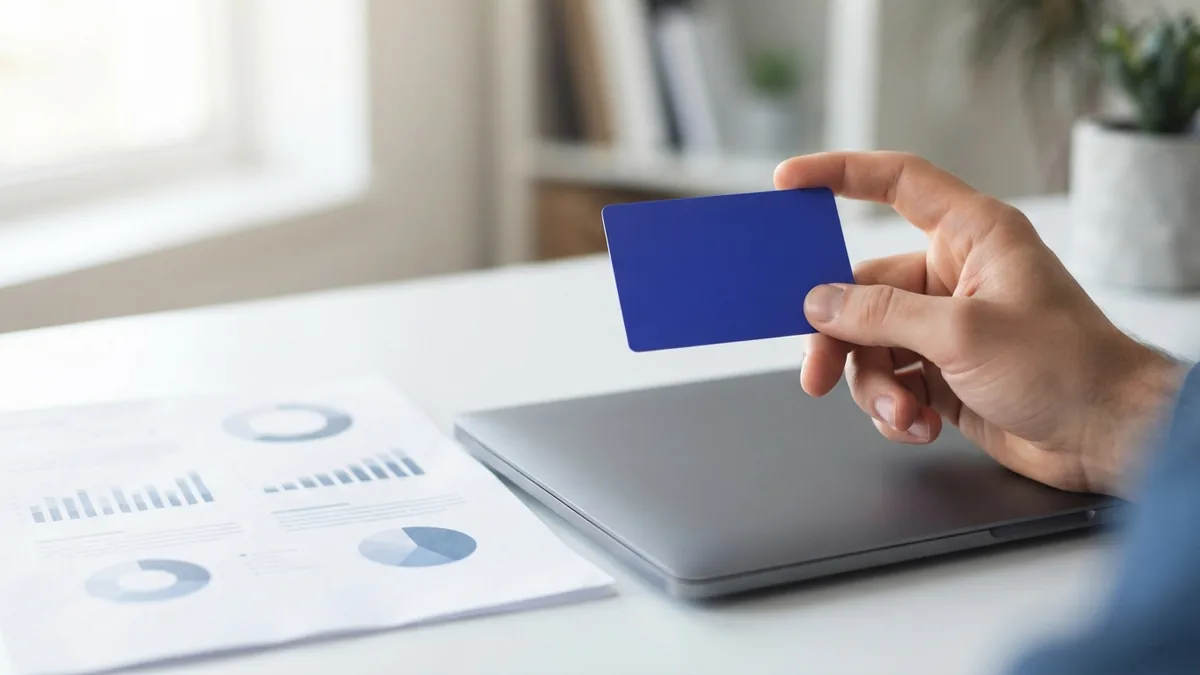 Person reviewing a bank statement at home while checking account details